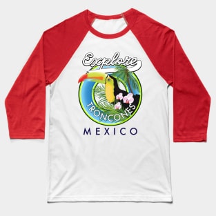 Explore Troncones Mexico retro logo Baseball T-Shirt